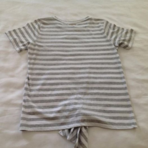 Michael Kors Short Sleeve Tie Front Striped Top Sz S - Picture 4 of 5